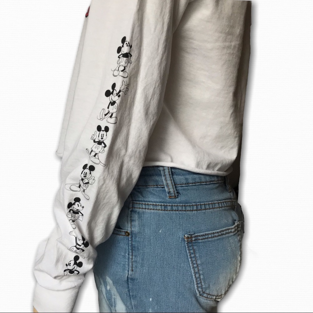 White Long Sleeve Mickey Mouse Top by Disney - Picture 3 of 6